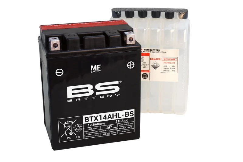 Batería BS BATTERY sin mantenimiento con pack de ácido BTX14AHL-BS -