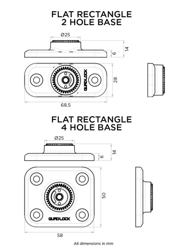 Base rectangular de 4 agujeros QUAD LOCK 360 - Imagen 2
