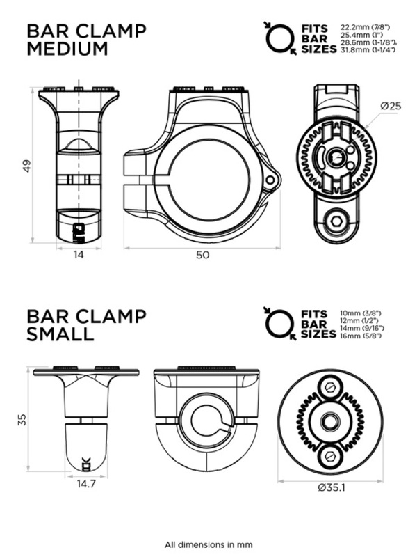 Soporte de manillar V2 QUAD LOCK 360 - pequeño - Imagen 2