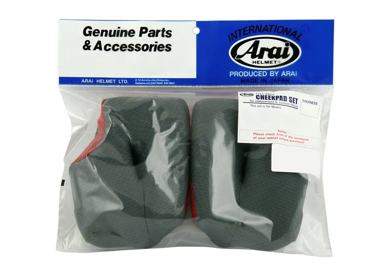 Carrilleras ARAI DRY-COOL (MX-V), 12 mm. Gris -