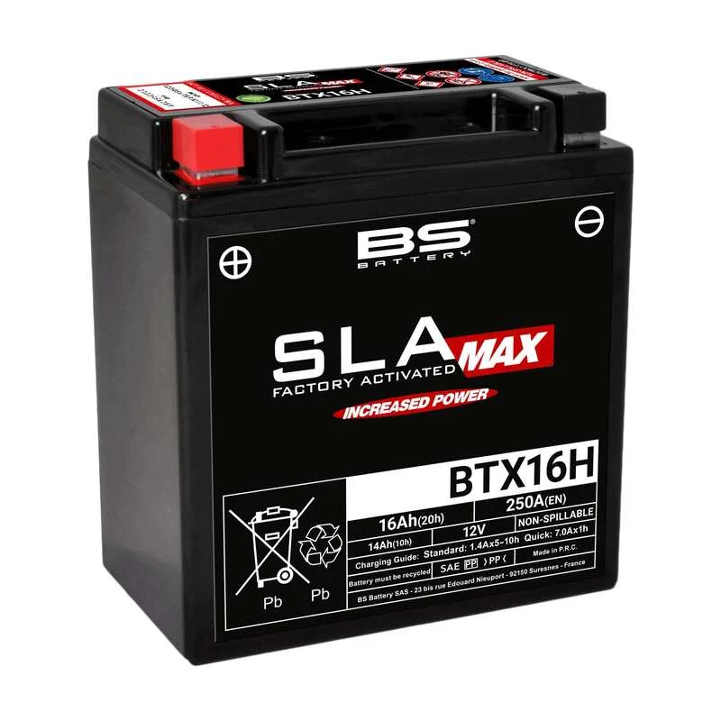 Batería BS BATTERY SLA Max sin mantenimiento activada en fábrica BTX16H -