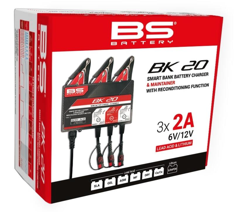 Cargador de bateria inteligente BS Battery BK20 6V/12V 3x2A - Imagen 3