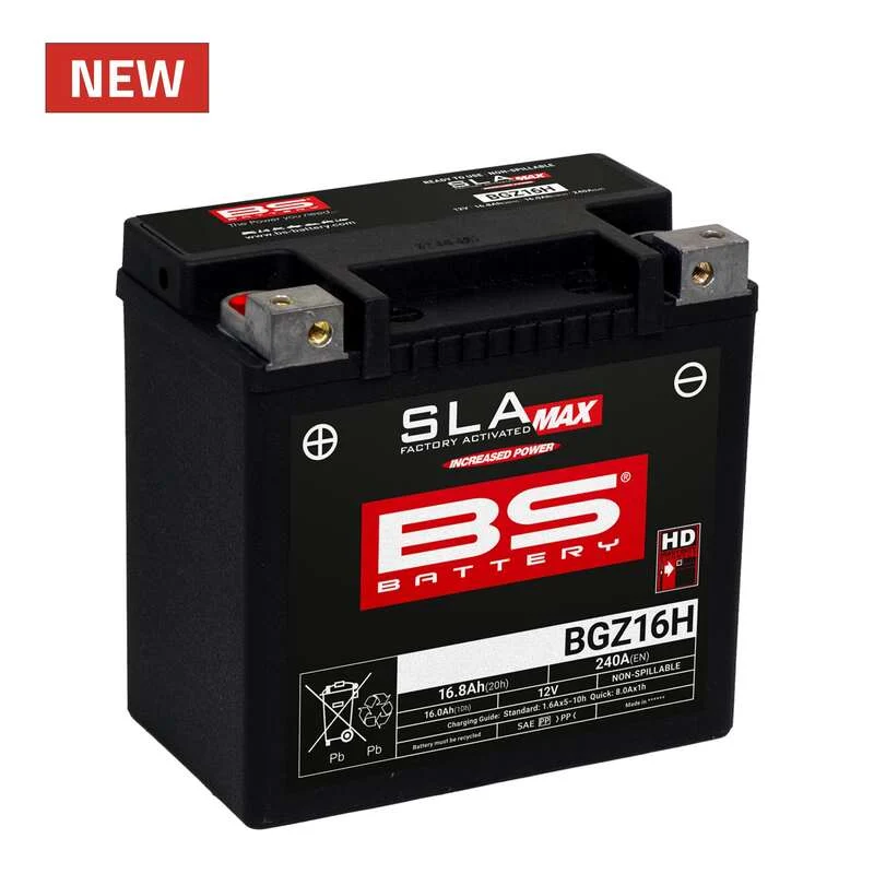 Batería BS BATTERY SLA Max sin mantenimiento activada en fábrica - BGZ16H -