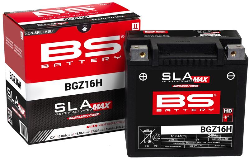 Batería BS BATTERY SLA Max sin mantenimiento activada en fábrica - BGZ16H - Imagen 2