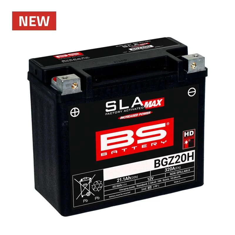 Batería BS BATTERY SLA Max sin mantenimiento activada en fábrica - BGZ20H -