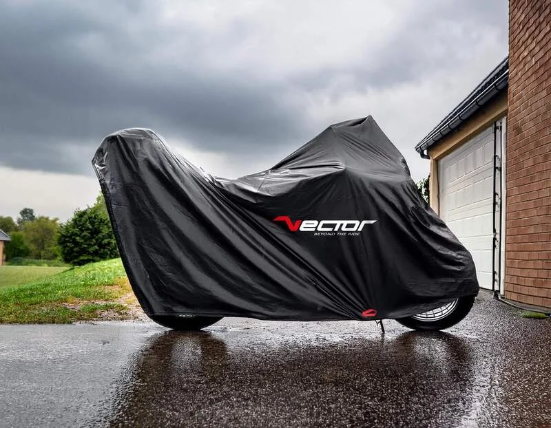 Funda de moto para interior/exterior VECTOR H2O para Moto/Scooter con baúl y pantella grande - Negro - S - Plásticos y Protecciones