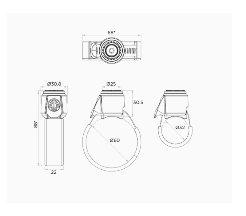 QUAD LOCK 360™ Abrazadera para manguera con jaula antivuelco - Imagen 2