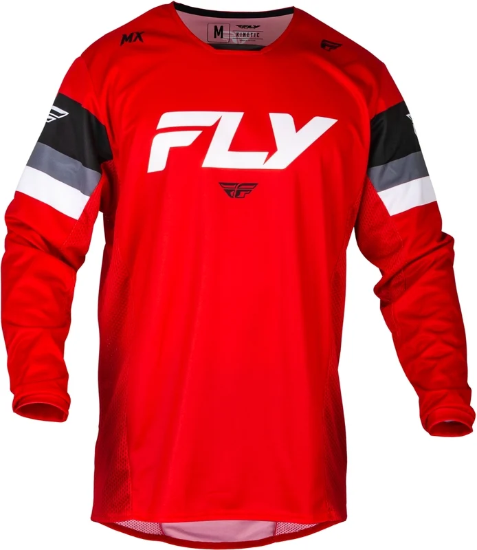 Camiseta FLY RACING Kinetic Prix - Rojo / Gris / Blanco -