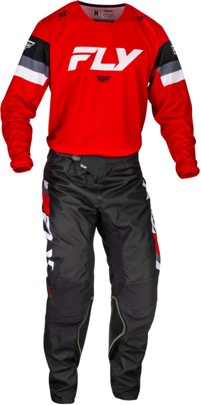 Pantalón infantil FLY RACING Kinetic Prix - Rojo / Gris / Blanco - Pantalones