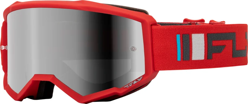 Gafas FLY RACING Zone - Rojo / Antracita - Lente Silver Mirror / Ahumado -
