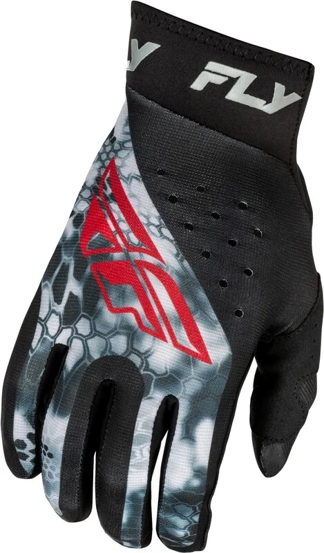 Guantes FLY RACING Pro Lite Kryptek - Negro / Rojo / Gris - Guantes