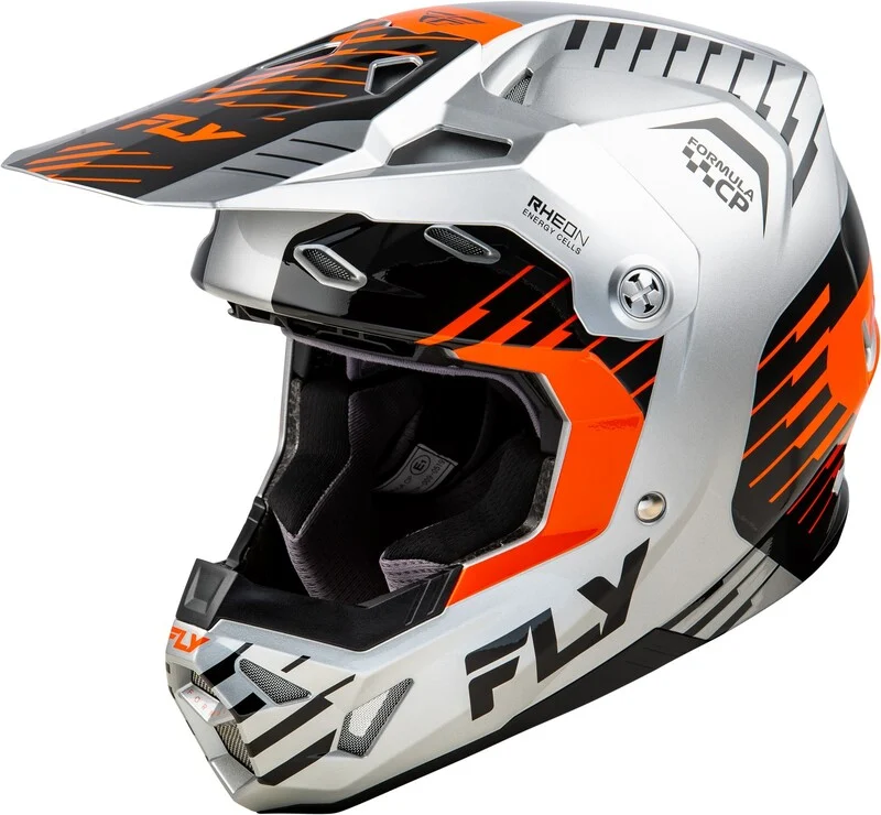 Casco FLY RACING Formula CP Slice - Gris / Rojo / Negro -