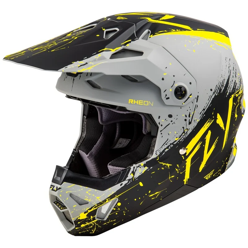 Casco FLY RACING Formula CP Manic - Gris mate / Negro / Amarillo -