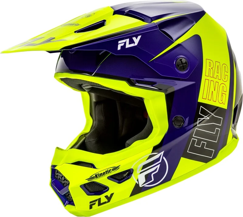 Casco FLY RACING Kinetic Rally - Hi-Vis / Azul / Negro -