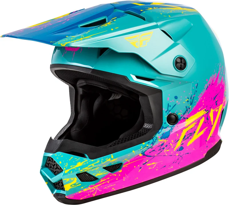 Casco infantil FLY RACING Kinetic Drip - rojo/blanco/azul -