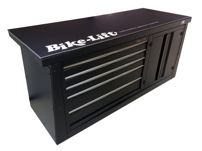 Banco de trabajo Bike-Lift 2m con 5 cajones + armario con puertas - MF-BL2000+M12+M10 -