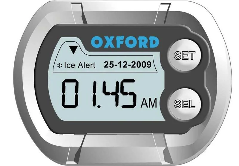 Micro reloj con indicador de temperatura y riesgo de hielo. Oxford OX562 - Piezas y Accesorios Moto