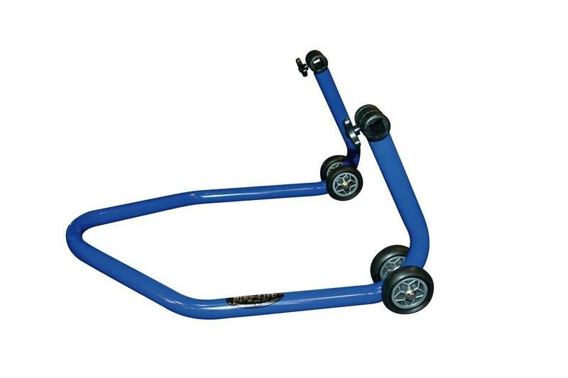 Caballete trasero universal Bike Lift RS-17 azul con soportes de goma en L -