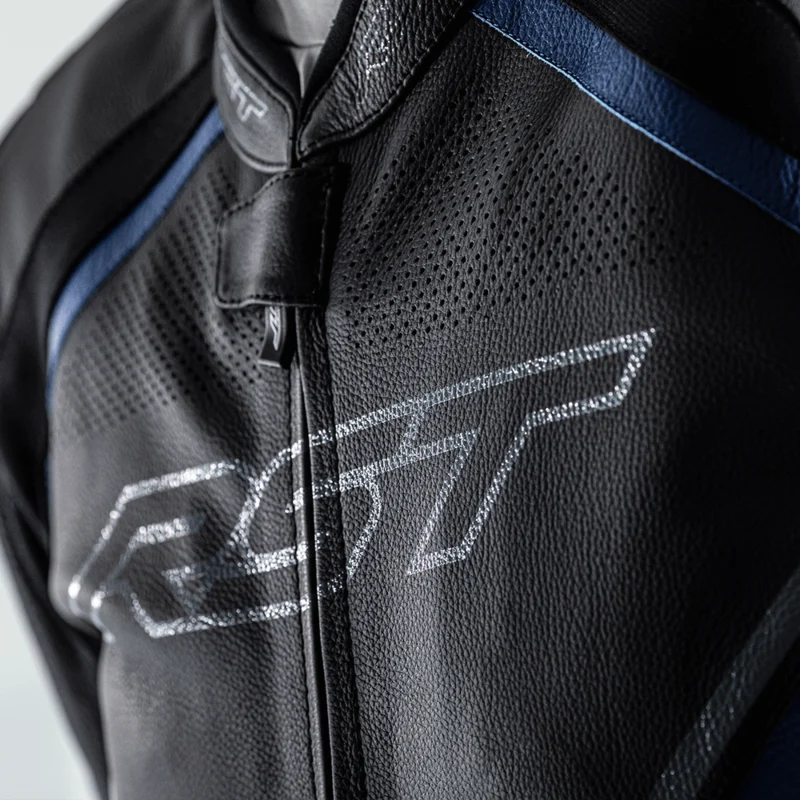 Chaqueta de piel RST Sabre CE de hombre Negro/Blanco/Azul Chaqueta de piel RST Sabre CE de hombre Negro/Blanco/Azul - Imagen 3