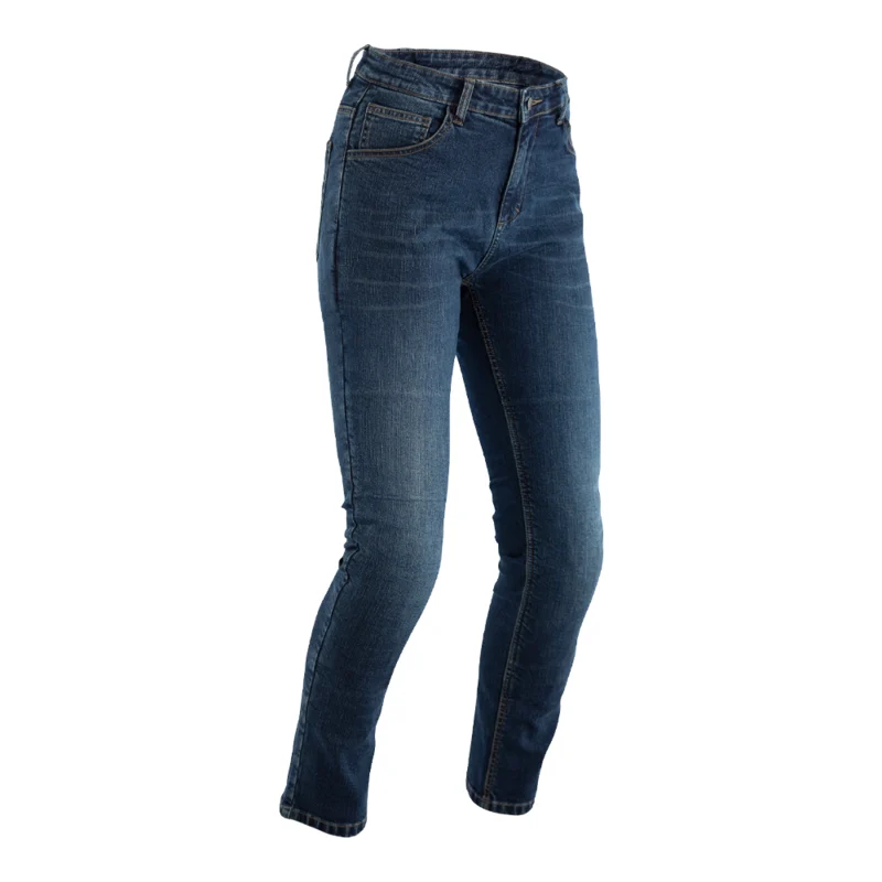 Pantalón textil reforzado con aramida RST Tapered-Fit CE mujer (pernera corta) - Azul oscuro - Pantalones