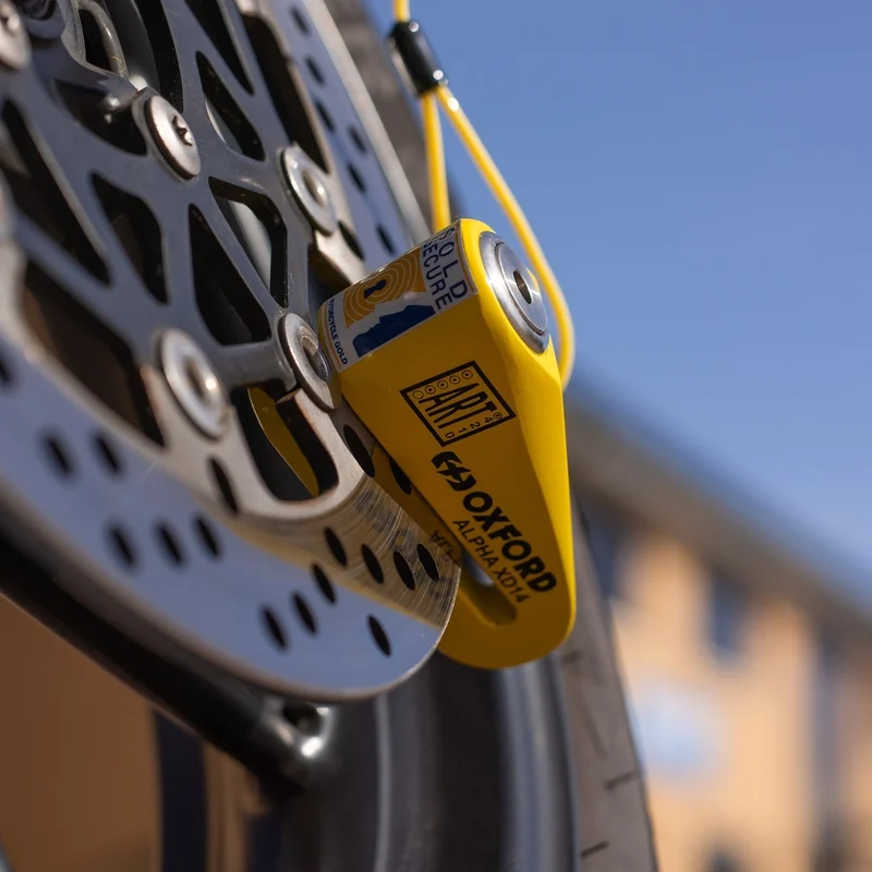 Candado de disco Oxford Alpha XD14 - Ø14mm amarillo Candado de disco Oxford Alpha XD14 - Ø14mm amarillo - Imagen 3