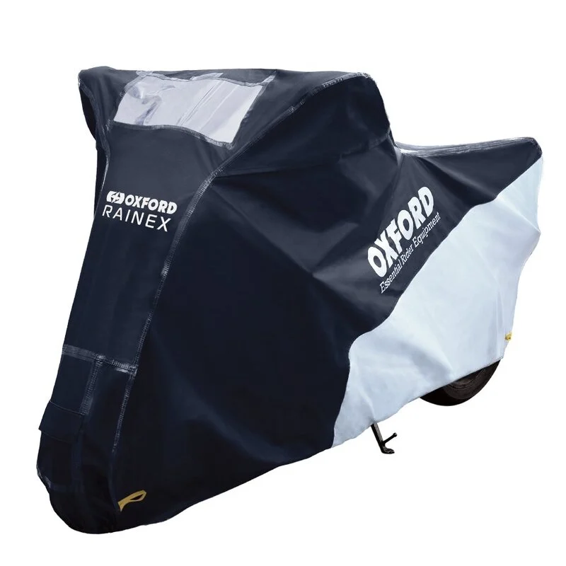 Funda de moto para exterior OXFORD Rainex - Moto / Scooter - Negro / Plata - XL - Piezas y Accesorios Moto