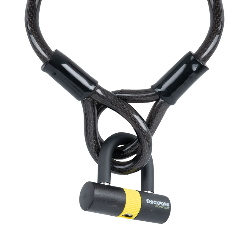 Cable antirrobo OXFORD Loop Lock15 + Mini candado - 15mm x 2.0m - Piezas y Accesorios Moto