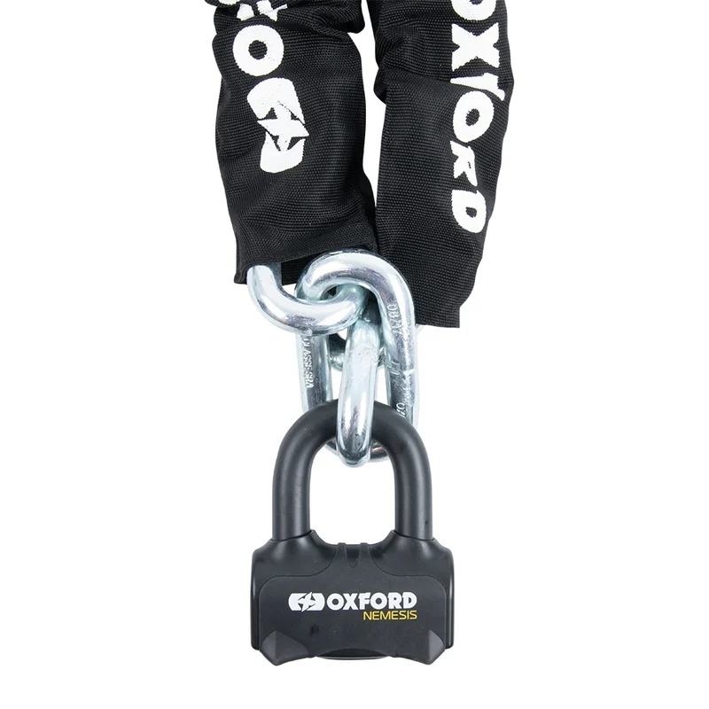 Candado de cadena OXFORD Nemesis de 16 mm con cadena de 1,2 m -