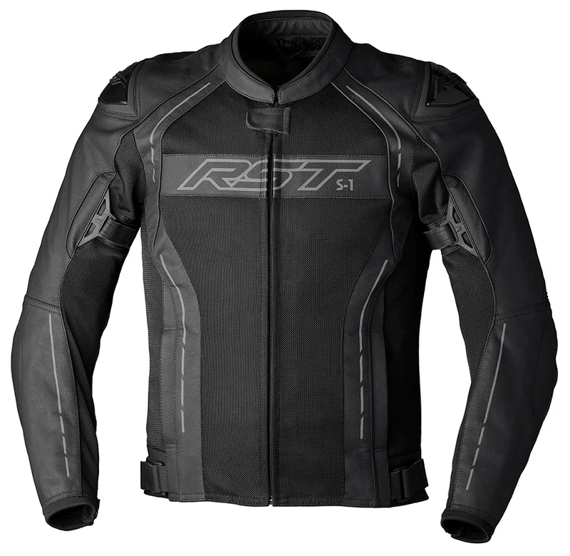 Chaqueta de cuero RST S-1 Mesh CE hombre - Negro - Equipación del Piloto
