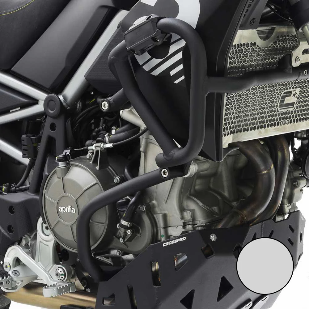 BARRAS PROTECCION MOTOR Y CARENADO CROSSPRO APRILIA TUAREG 660 22-25 / RALLY 25 PLATA -