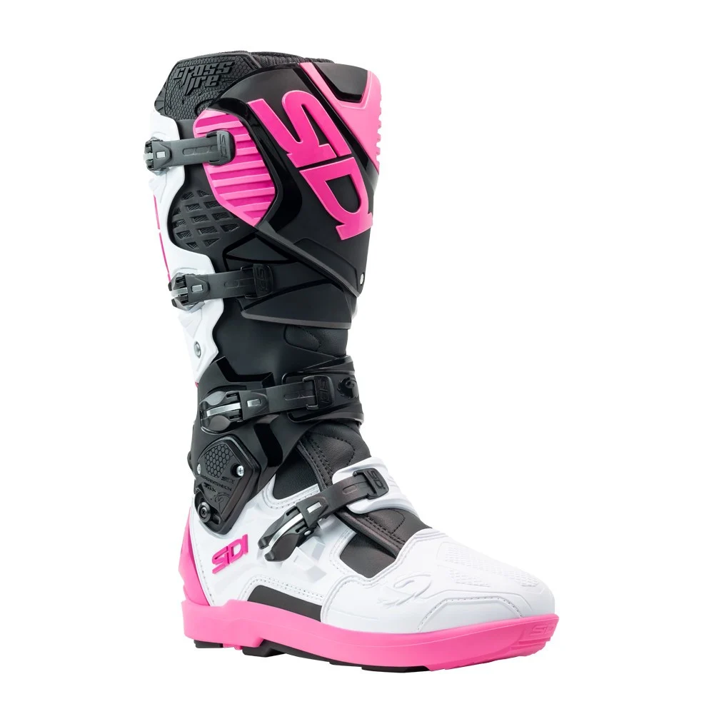 BOTAS SIDI CROSSFIRE 3 SRS NEGRO / BLANCO / ROSA -