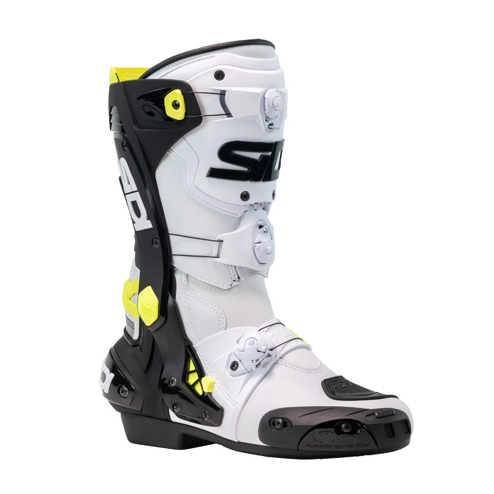 BOTAS SIDI REX BLANCO / NEGRO / AMARILLO -