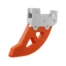 PROTECTOR DISCO FRENO TRASERO CROSSPRO ALUMINIO / DTC GASGAS 10-20 / RIEJU 20-25 PLATA / ROJO - Plásticos y Protecciones
