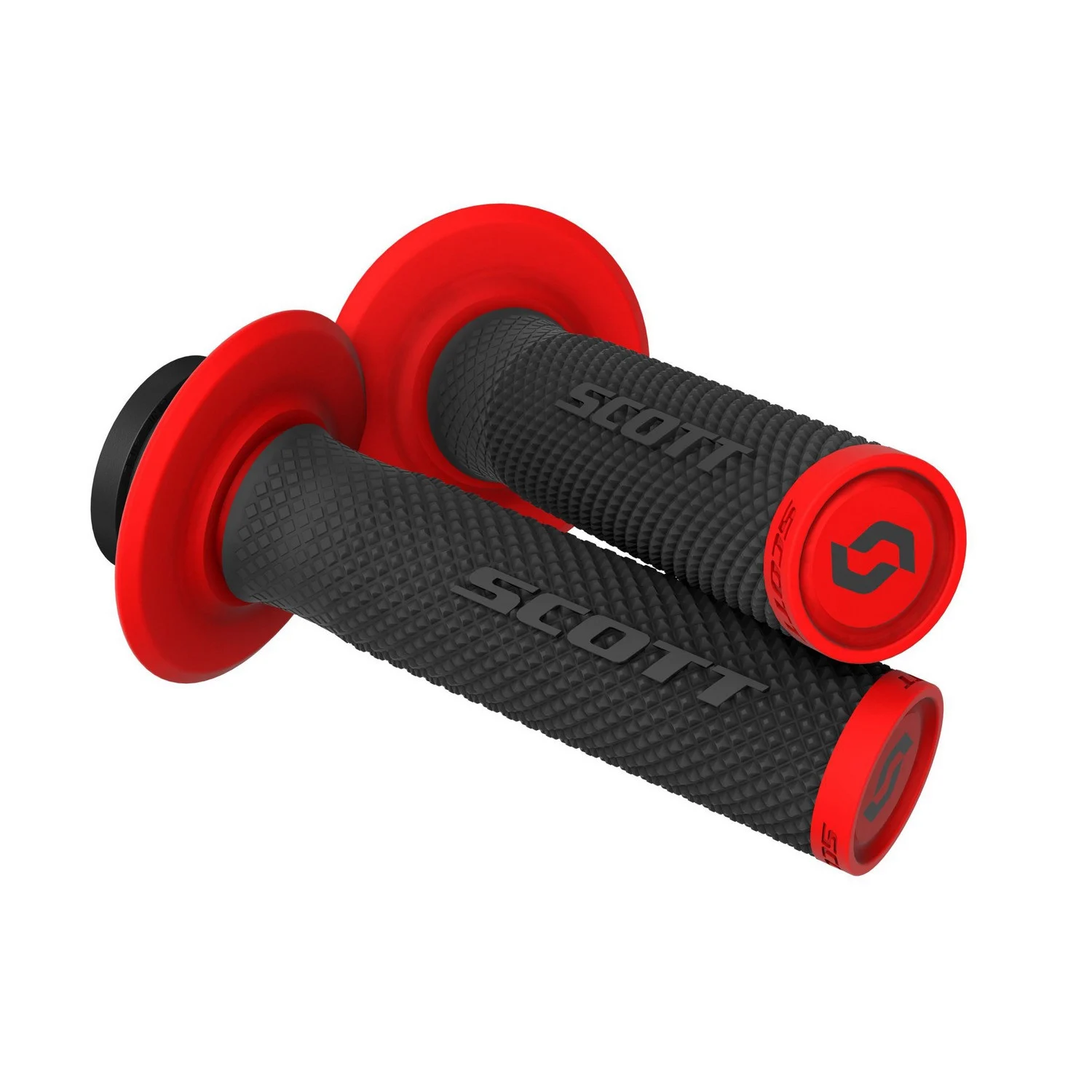 PUÑOS SCOTT SX 2 LOCK ON + CAM SET NEGRO / ROJO -
