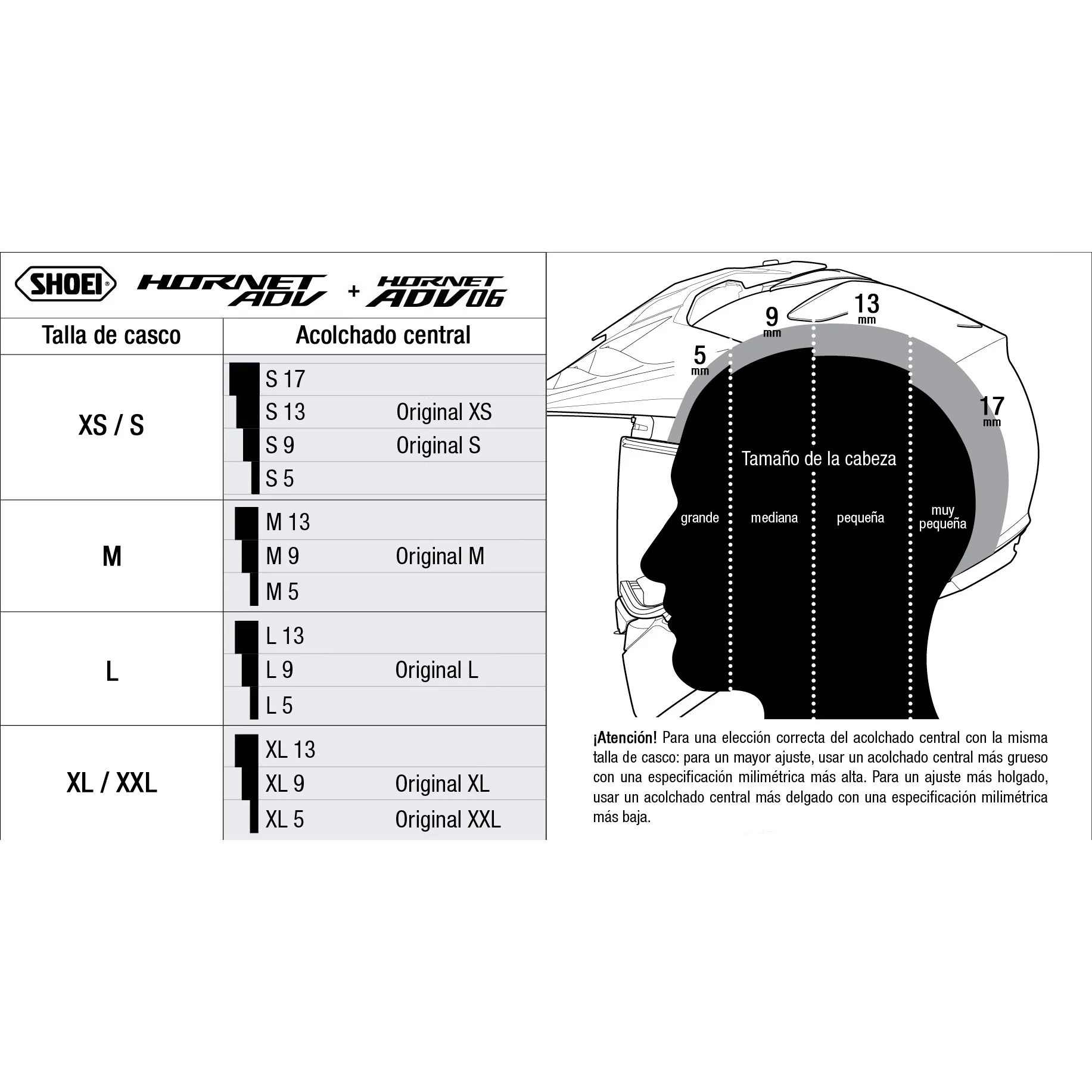 RECAMBIO SHOEI ACOLCHADO CENTRAL TIPO H RECAMBIO SHOEI ACOLCHADO CENTRAL TIPO H - Imagen 2