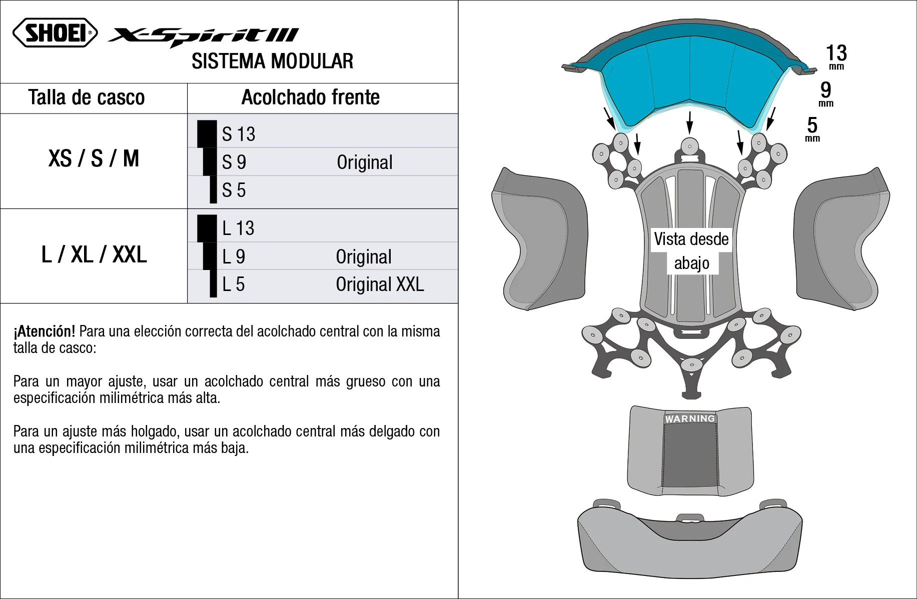 RECAMBIO SHOEI ACOLCHADO FRENTE TIPO I RECAMBIO SHOEI ACOLCHADO FRENTE TIPO I - Imagen 2